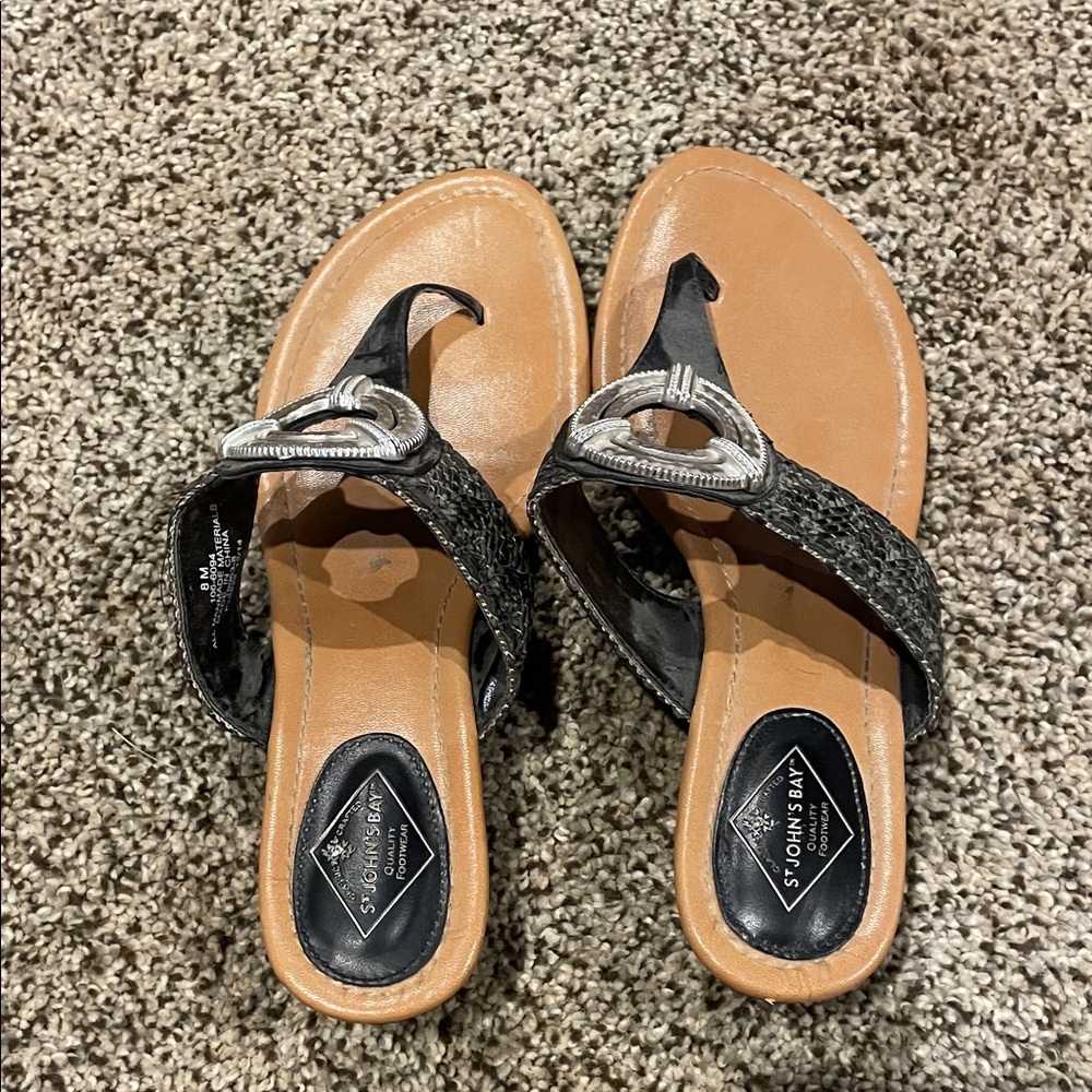 St. John's Bay Black and Tan Sandals